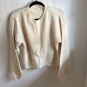 Elegant Cream Crew Neck Sweater
